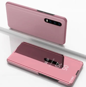 Калъф тефтер огледален CLEAR VIEW за Huawei P Smart Pro STK-L21 златисто розов 